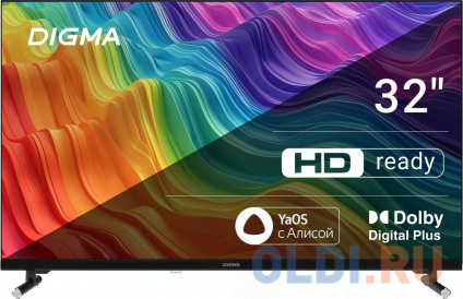   LED Digma 32&quot; DM-LED32SBB32 . Frameless  HD 60Hz DVB-T DVB-T2 DVB-C DVB-S DVB-S2 USB WiFi Smart TV (RUS)  --