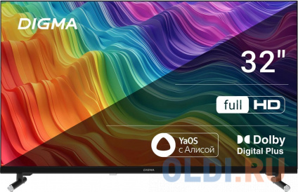   LED Digma 32&quot; DM-LED32SBB33 . Frameless  FULL HD 60Hz DVB-T DVB-T2 DVB-C DVB-S DVB-S2 USB WiFi Smart TV (RUS)  