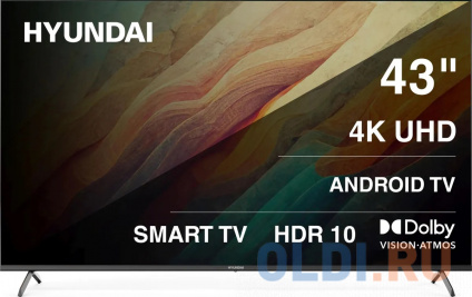   Hyundai 43&quot; LED, UHD, Smart TV (Android TV),  (20  (2x10 ), 3xHDMI, 2xUSB, 1xRJ-45, , H-LED43BU7009  