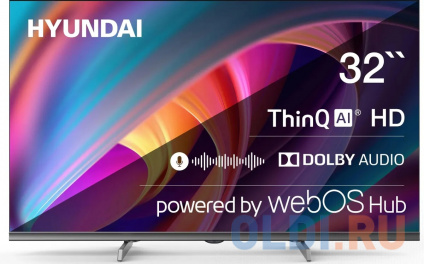   LED Hyundai 32&quot; H-LED32BS5100 WebOS Frameless Metal / HD 60Hz DVB-T DVB-T2 DVB-C DVB-S DVB-S2 USB WiFi Smart TV  