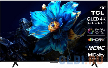   QLED TCL 75&quot; 75P7K  4K Ultra HD 60Hz DVB-T DVB-T2 DVB-C DVB-S DVB-S2 USB WiFi Smart TV  