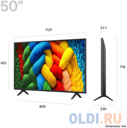   LED LG 50&quot; 50NANO80A6B.ARUG   4K Ultra HD 60Hz DVB-T DVB-T2 DVB-C DVB-S DVB-S2 USB WiFi Smart TV  --