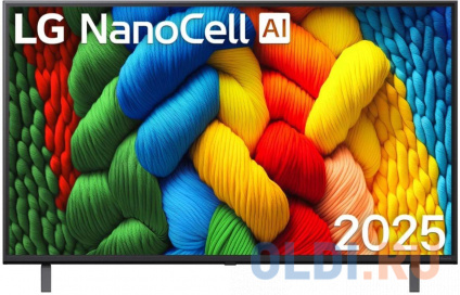   LED LG 65&quot; 65NANO80A6B.ARUG   4K Ultra HD 60Hz DVB-T DVB-T2 DVB-C DVB-S DVB-S2 USB WiFi Smart TV  