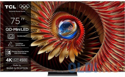   QLED TCL 75&quot; 75C8K  4K Ultra HD 144Hz DVB-T DVB-T2 DVB-C DVB-S DVB-S2 USB WiFi Smart TV  --