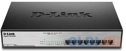   D-Link DGS-1008MP/B1A    8  10/100/1000Base-T   PoE 802.3af/802.3at (30 , PoE? 125 ),     QoS  