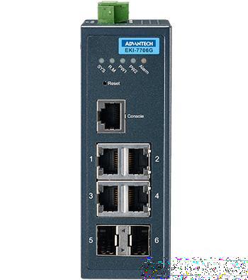  EKI-7706G-2F-AE 4GE+2SFP Gigabit Managed Redundant Industrial Switch Advantech  