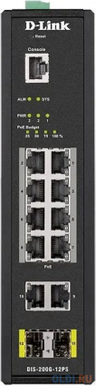   D-Link DIS-200G-12PS/A1A 10G 2SFP 8PoE 240W   