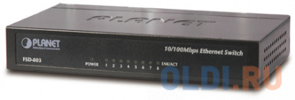 PLANET 8-Port 10/100Mbps Fast Ethernet Switch, Metal  
