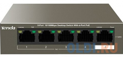  Tenda TEF1105P-4-38W PoE,   5  10/100 / Base-TX RJ45.     250   -