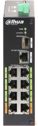   Dahua DH-LR2110-8ET-120 1x100Mb 8G 1SFP 6PoE+ 120W   