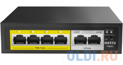   6PORT 10/100M 4POE P106C NETIS  