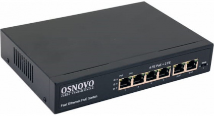 OSNOVO PoE  6 , 4 PoE  10/100 Base-T, 2*10/100 Base-T Uplink,  30W  ,   80W  