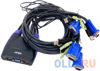   KVM ATEN CS64US-AT KVM+Audio, 1 user USB+VGA = 4 cpu USB+VGA,  . USB 2x0.9.+2x1.2., 2048x1536, ., ..,  OSD,   