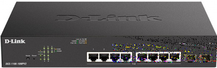  D-Link DGS-1100-10MPV2/A3A  L2   8  10/100/1000Base-T  2  1000Base-X SFP (8  PoE 802.3af/at, PoE- 130 )  