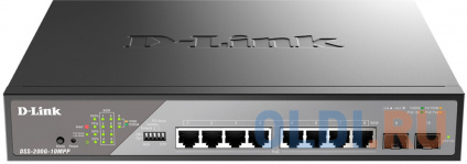  D-Link Smart L2 Surveillance Switch 81000Base-T PoE 802.3bt 90W, 2x1000Base-X SFP, PoE Budget 242W, Long-range PoE up to 250m  