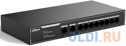  DAHUA DH-SG1010LP 10-    c PoE, 8xRJ45 1Gb PoE, 2xRJ45 1Gb uplink,  65,  20 /, MAC- 2K,   -