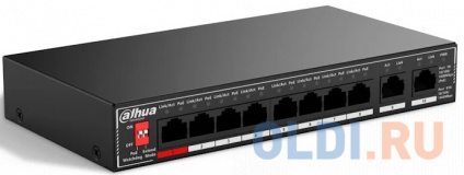 DAHUA DH-SG1010P 10-    c PoE, 8xRJ45 1Gb PoE, 2xRJ45 1Gb uplink,  96,  20 /, MAC- 4K,   -