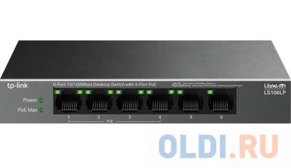  TP-Link LS106LP,    6  10/100 / (4  PoE), 802.3af,  PoE  41 ,  250   