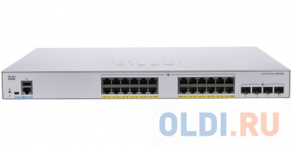 CBS350 24x10/100/1000 PoE+ ports 195W power budget, 4x 1Gb SFP uplink, Fanless, Mounting Kit, CBS350-24P-4G  