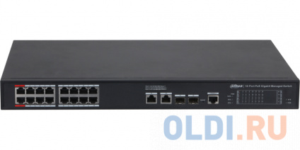  DAHUA DH-S4220-16GT-240 20-     PoE,  L2, 16xRJ45 1Gb PoE, 2xRJ45 1Gb, 2xSFP 1Gb,   240,  56 /, MAC- 8,   