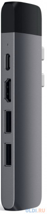  USB- Satechi Aluminum Pro Hub with Ethernet & 4K HDMI  MacBook Air (2018-2020), MacBook Pro (2018-2020). : HDMI 4K, USB-C Power Delivery (87W), micro SD, 2 x USB 3.0, Gigabit Ethernet.   .  