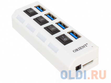   USB 3.0 ORIENT BC-307PS, USB 3.0 HUB 4 Ports, c - 2xUSB (5, 2.1),    ,   