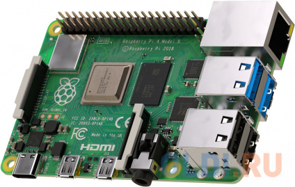  Raspberry Pi 4 Model B (RA545) Retail, 4GB RAM, Broadcom BCM2711 Quad core Cortex-A72 (ARM v8) 64-bit SoC @ 1.5GHz CPU, WiFi, Bluetooth, 40-pin GPIO, 2x USB 3.0, 2xUSB 2.0,2x micro-HDMI,CSI camera port,DSI display port,MicroSD port,USB-C 5V Power    