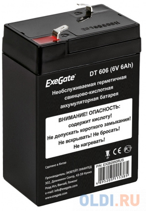  Exegate EX282950RUS Exegate EX282950RUS   ExeGate DT 606 (6V 6Ah),  F1  