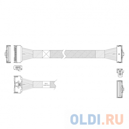  P7322GB00800-2 Cable MCIO x8 74P ( Straight Type) -TO- MCIO x8 74P ( Right Angle) , 85 Ohm, L:80cm (CMCMC)  -