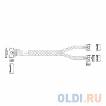 P732VGB10800-1 Cable MCIO x8 74P ( Straight Type) -TO- 2*MCIO x4 38P ( Straight Type) , 85 Ohm, L:80cm (CMC2MC)  -