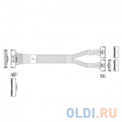  P733BGB10800-1 Cable MCIO x16 124P ( Straight Type) -TO- 2*MCIO x8 74P ( Straight Type) , 85 Ohm, L:80cm (CMC162MC)  