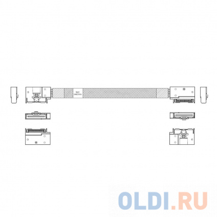  P732FGB00800-1 Cable MCIO x8 74P ( Left Exit) -TO- MCIO x8 74P ( Left Exit) , 85 Ohm, L:80cm (CMCMC)   