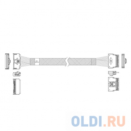   Amphenol RMC74-5874, MCIO x8 74P ( Straight Type) TO Slimline SAS x8 74P (SFF8654,  Straight Type) , 85 Ohm, L:100cm   