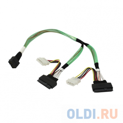   Amphenol Cable 05-50065-00 U.2 Enabler, HD (SFF8643) -to- (2x SFF8639), 50cm, Used to attach directly to the 8639 interface of the NVMe drive (05-50065-00)  --