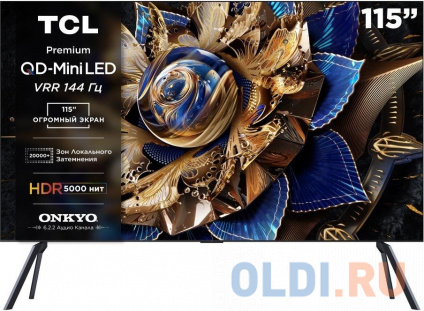   QLED TCL 115&quot; 115X955 / 4K Ultra HD 144Hz DVB-T DVB-T2 DVB-C DVB-S DVB-S2 USB WiFi Smart TV (RUS)  