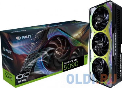   Palit PCI-E 5.0 RTX5090 GAMEROCK OC NVIDIA GeForce RTX 5090 32Gb 512bit GDDR7 2017/28000 HDMIx1 DPx3 HDCP Ret   