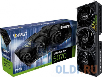   Palit PCI-E 5.0 RTX5070 GAMINGPRO NVIDIA GeForce RTX 5070 12Gb 192bit GDDR7 2325/28000 HDMIx1 DPx3 HDCP Ret  