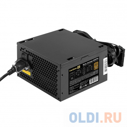    450W ExeGate 80 PLUS Bronze 450PPH-S (ATX, APFC, SC,  88% (80 PLUS Bronze), 12cm fan, 24pin, (4+4)pin, 2xPCI-E, 3xSATA, 3xIDE,  220V 1,8    , black, Color Box)  -