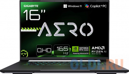   Gigabyte Aero X16 1WH Ryzen AI 7 350 16Gb SSD1Tb NVIDIA GeForce RTX 5070 8Gb 16&quot; IPS WQXGA (2560x1600) Windows 11 Home silver WiFi BT Cam (1WH93KZC94DH)   