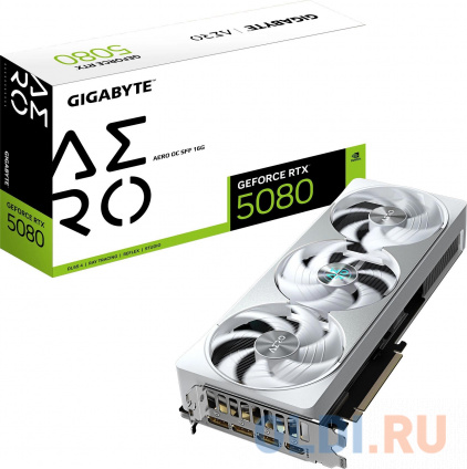   Gigabyte PCI-E 5.0 GV-N5080AERO OC-16GD 1.0 NVIDIA GeForce RTX 5080 16Gb 256bit GDDR7 2730/30000 HDMIx1 DPx3 HDCP Ret  -