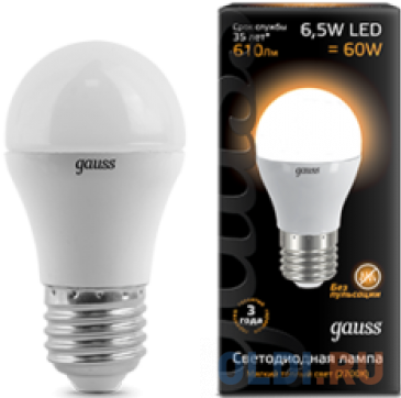     Gauss 105102107 E27 6.5W 2700K  