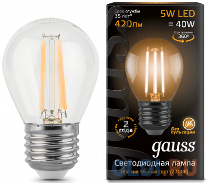     Gauss 105802105 E27 5W 2700K  -