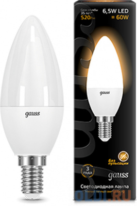    GAUSS 103101107 LED Candle E14 6.5W 3000ʻ  -