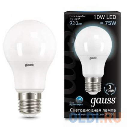     Gauss 102502210 E27 10W 4100K  