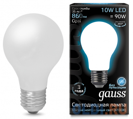     Gauss 102202210 E27 10W 4100K  