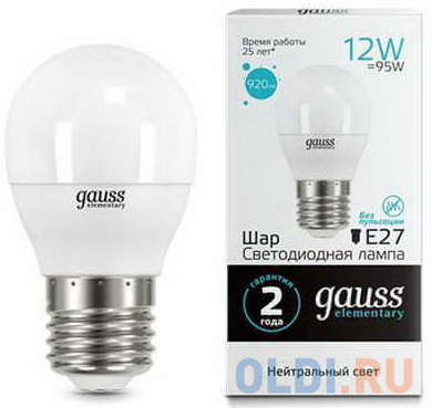    Gauss 53222 E27 12W 4100K   