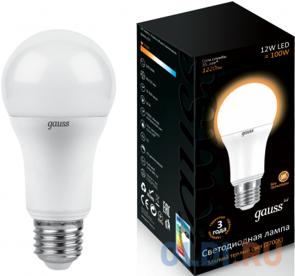    Gauss 102502112 E27 12W 2700K  -