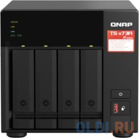  SMB QNAP TS-473A-8G NAS, 4-tray w/o HDD, 2xM.2 SSD Slot. Quad-ore AMD Ryzen Embedded V1500B 2.2 GHz, 8GB DDR4 (1 x 8GB) up to 64GB (2 x 32GB), 2x 2.5 Gigabit LAN   