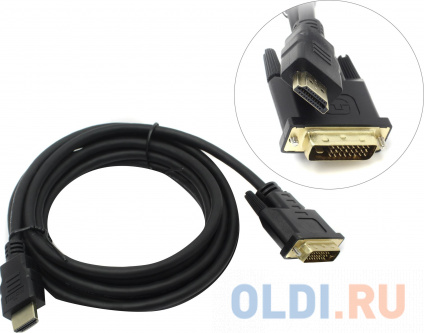  Exegate EX284907RUS  HDMI-DVI ExeGate EX-CC-HDMIM-DVIM-3.0 (19M/25M, dual link, 3, 2 ,  )  