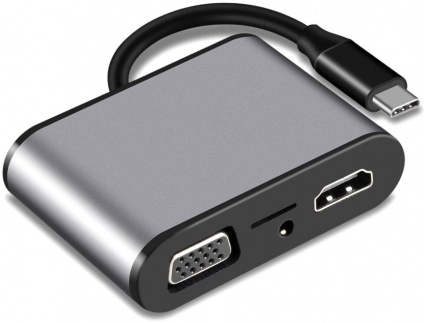  VCOM CU425M  USB3.1 Type-CM--&gt;HDMI +VGA+3XUSB +PD charging+TF+AUDIO,Aluminum Shell, VCOM &lt;CU425&gt;  